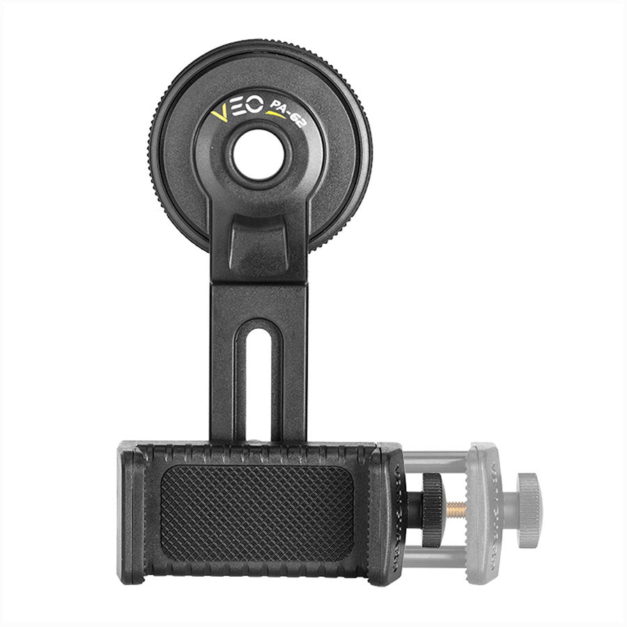 Universal digiscoping adapter for smartphone/optics with Bluetooth remote control 