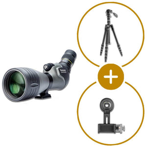 Pakke udsigtskikkert Vanguard Endeavor 82hd 20-60 x 80 + stativ veo3 go 265hap + digiscoping-sæt 