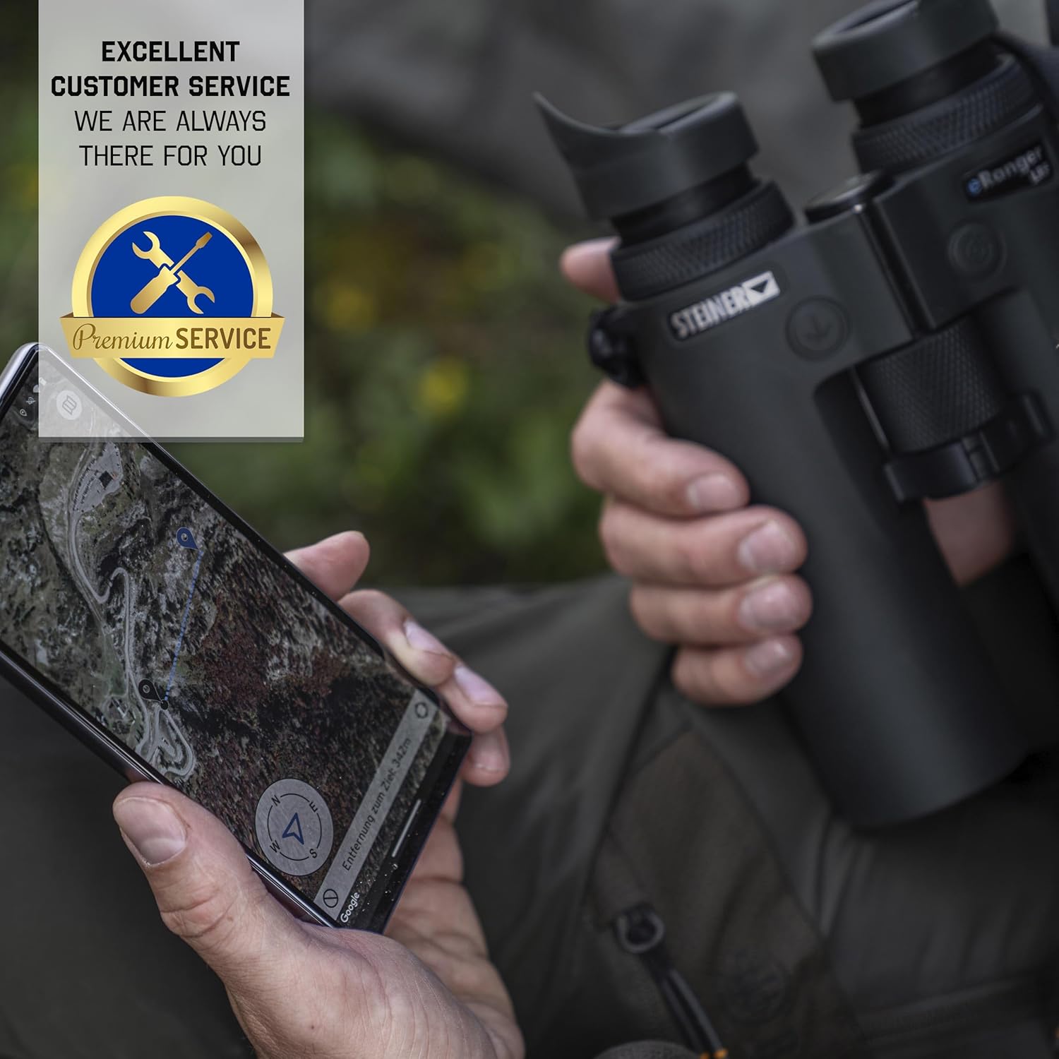 Steiner eRanger LRF 10x42 binoculars with integrated rangefinder 