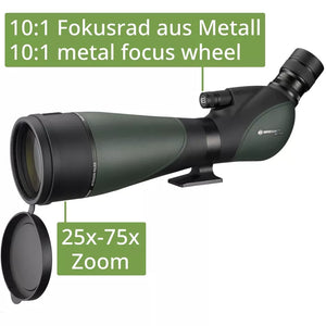 BRESSER Pirsch 25-75x100 Generation II udsigtskikkert med DeLuxe 10:1 fokusering 